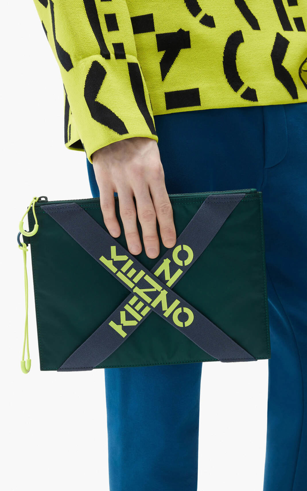 Pochette Kenzo Femme Sport large Grise PQVOS-0451